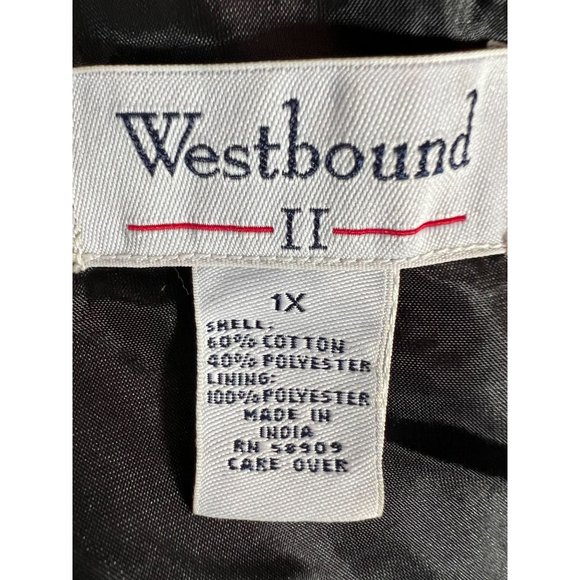 Westbound Vintage Plus Sized Holiday Christmas Vest  1X Green  Patchwork Tapestr - Picture 11 of 16